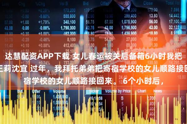 达慧配资APP下载 女儿春运被关后备箱6小时我把车卖了 王丽沈远王莉沈宜 　过年，我拜托弟弟把寄宿学校的女儿顺路接回来。 　　6个小时后，