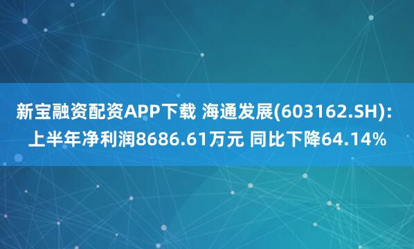 新宝融资配资APP下载 海通发展(603162.SH): 上半年净利润8686.61万元 同比下降64.14%